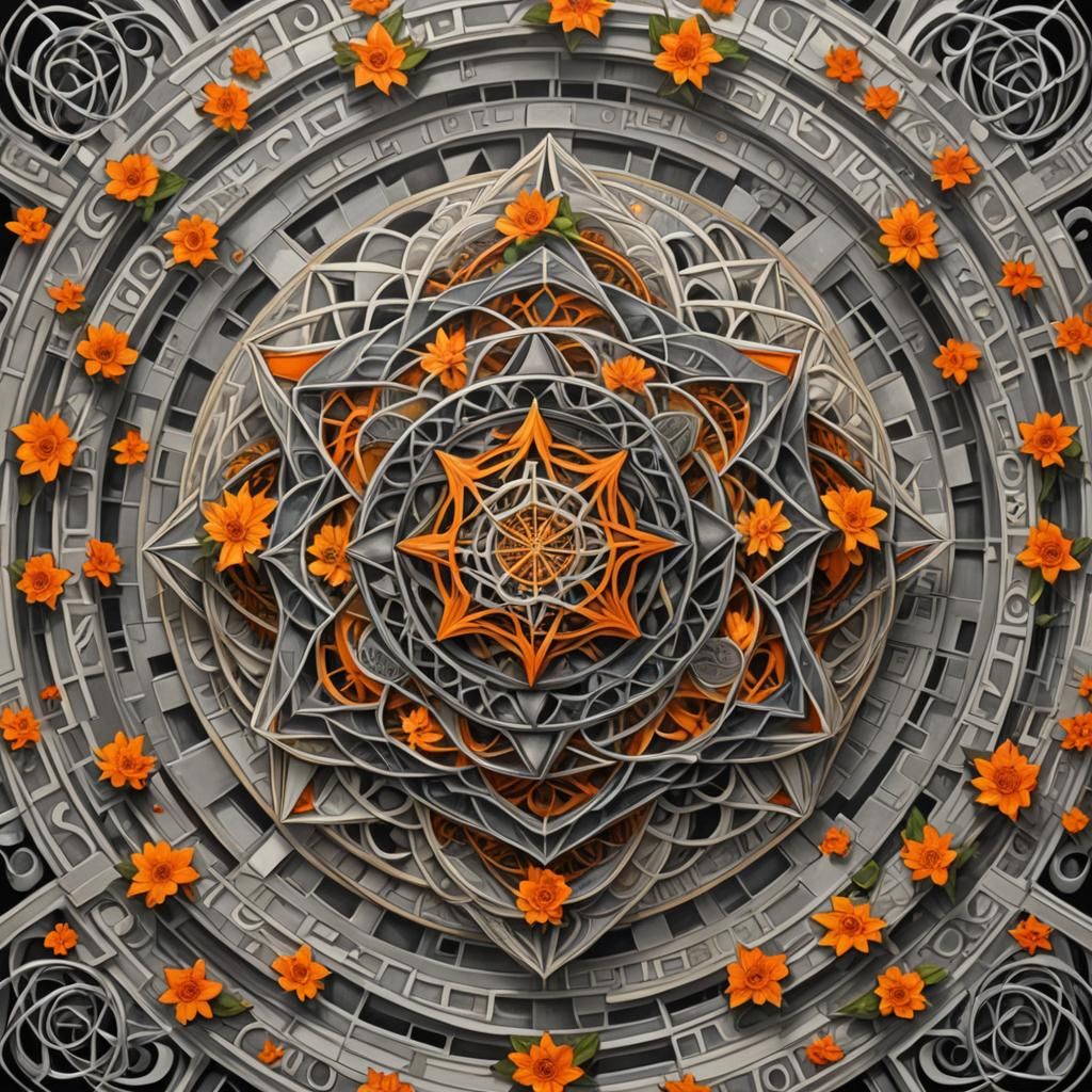 Surreal Merkaba in Double Torus with Flower of Life