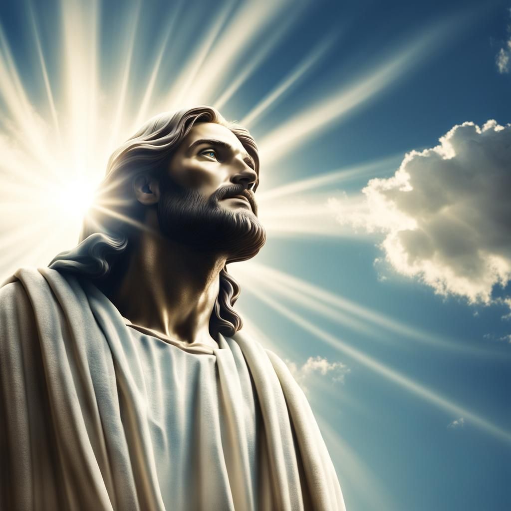 Jesus on Cross in Divine Heavenly Light