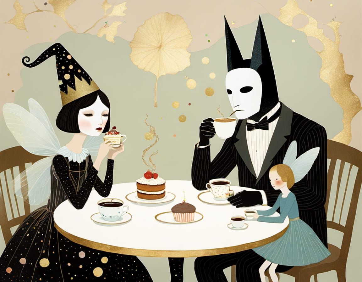 Masked Undertaker and Fairy at Magical Café Still Life