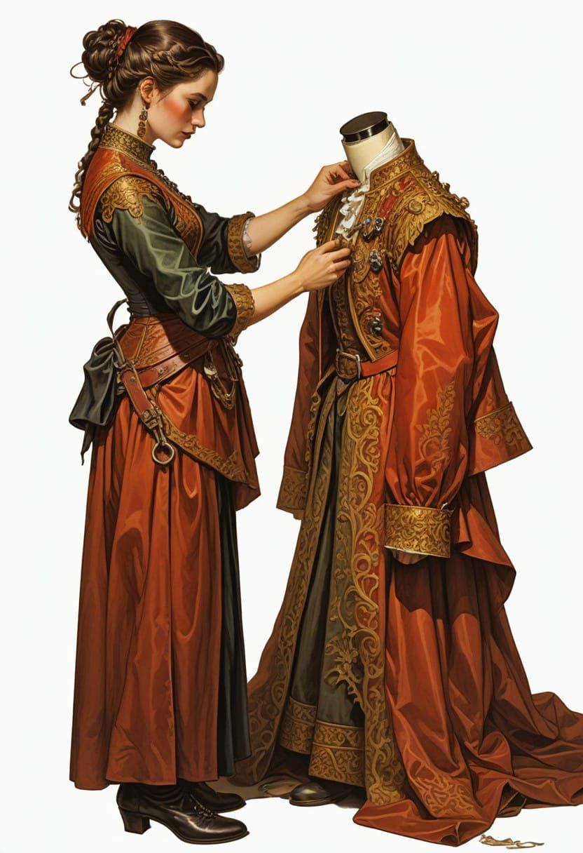 17th Century French Tailor Woman in Cinematic Fantasy Style