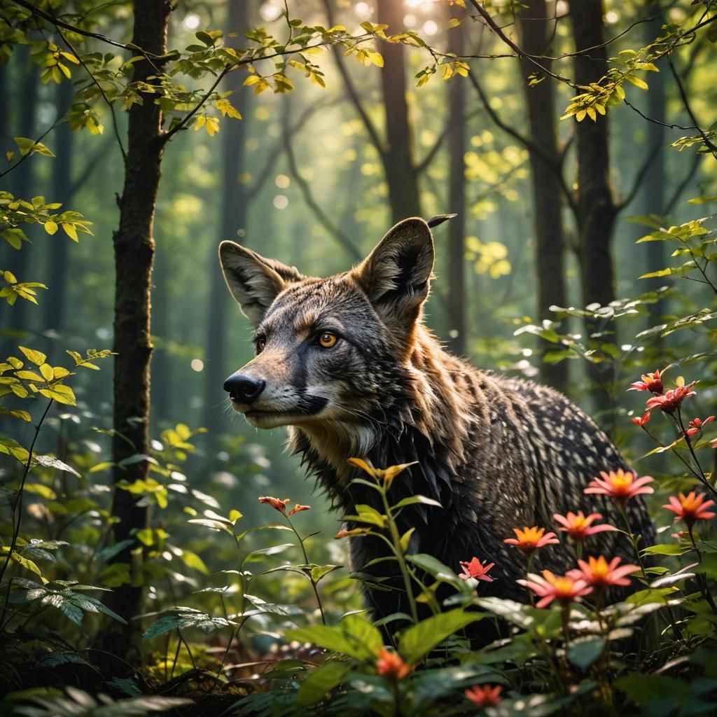 Foal in Forest: High-Contrast Wildlife Photography