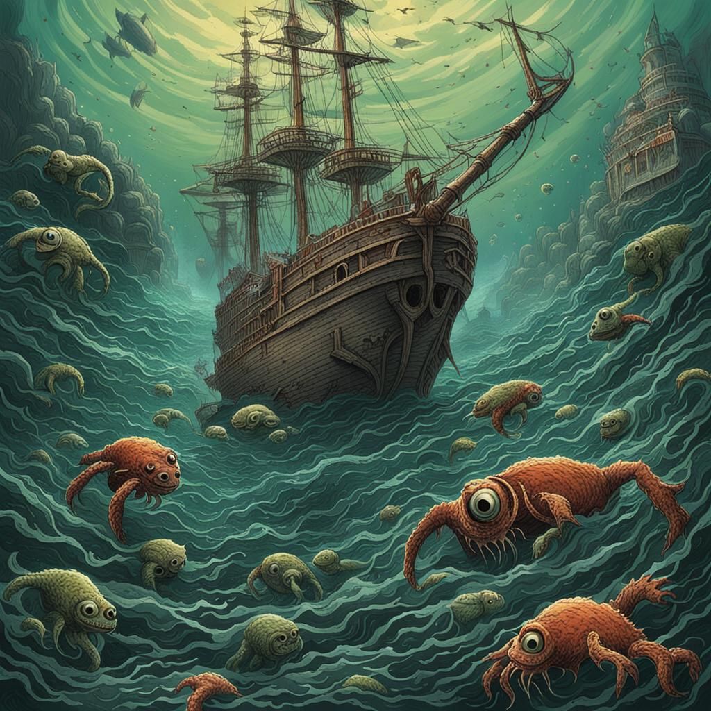 slimy things did crawl with legs
upon the slimy sea.