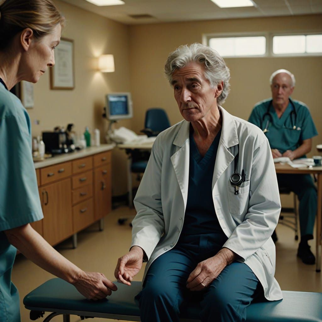 Therapist Guides Patient Through Rehabilitation Exercises in...