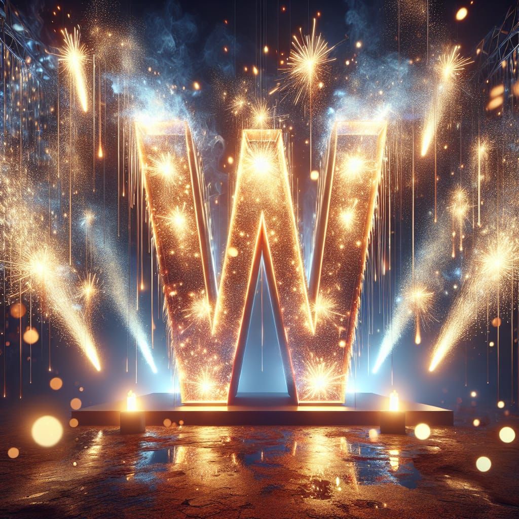 Sparkler Light Painting of the Letters WAR