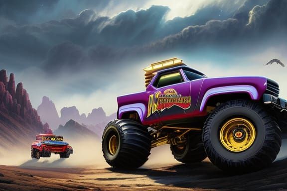 Mystery Machine as Monster Truck Autobot, Comic Art