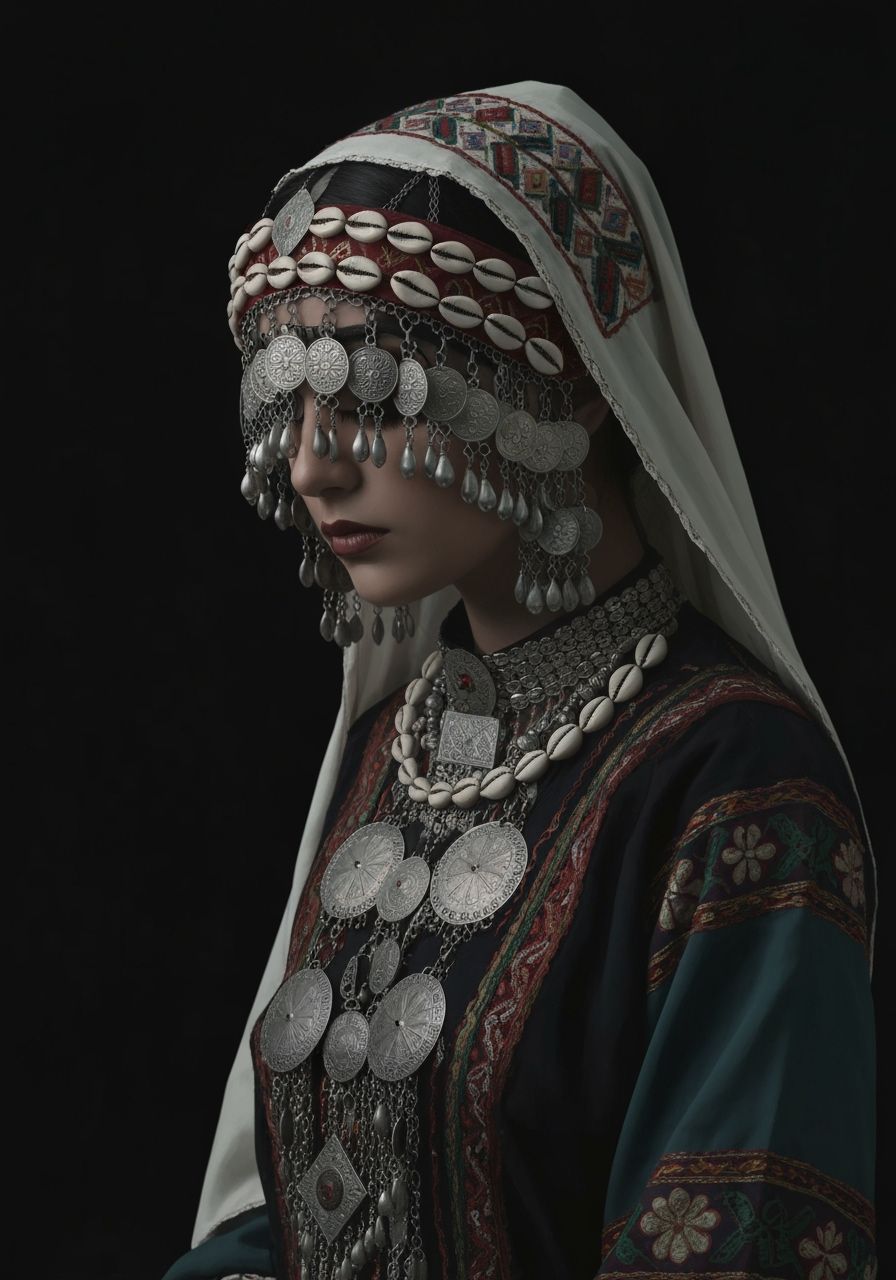 Gnawa Girl in Moroccan Attire, Gothic Mysterious Mood