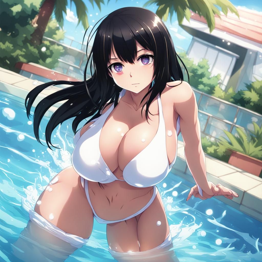 Anime Girl in Pool, Manga Key Visual Style