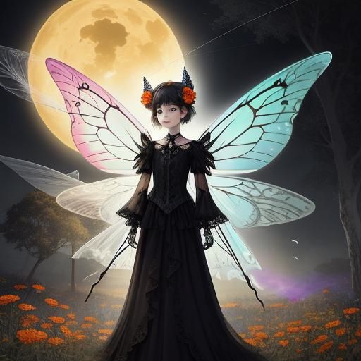 Gothic Child Flies Ethereal Fairy Kite