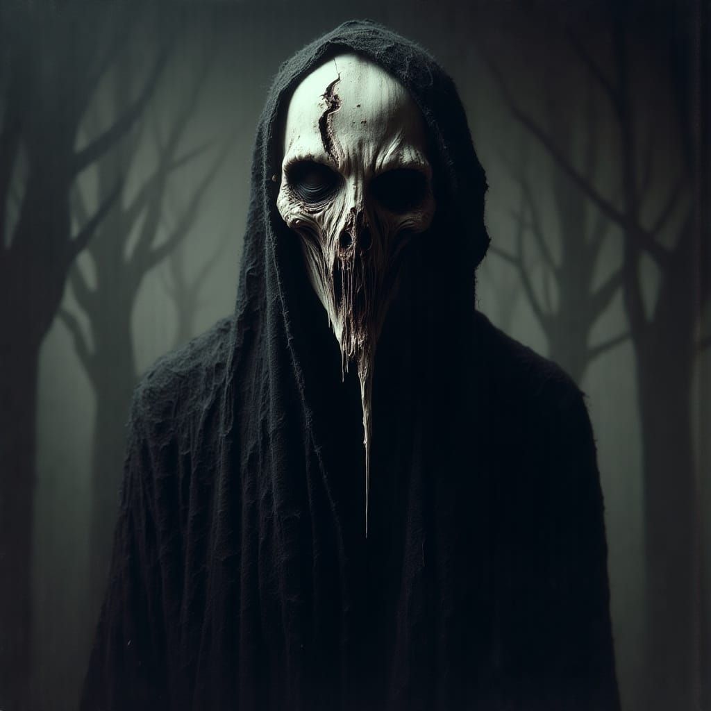 Ethereal Figure in Macabre Shadows