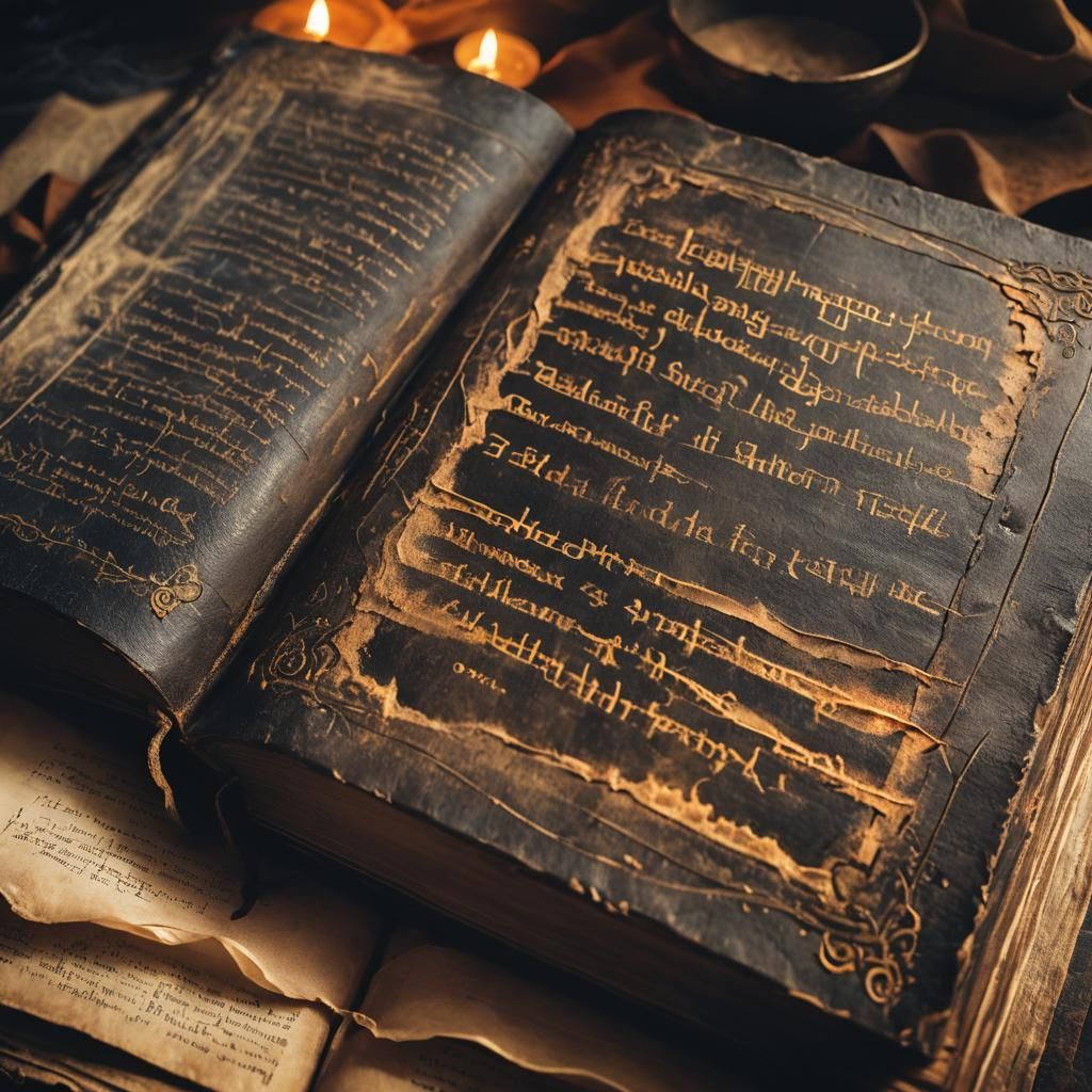 Ancient Tome of Forbidden Knowledge in Dark Fantasy