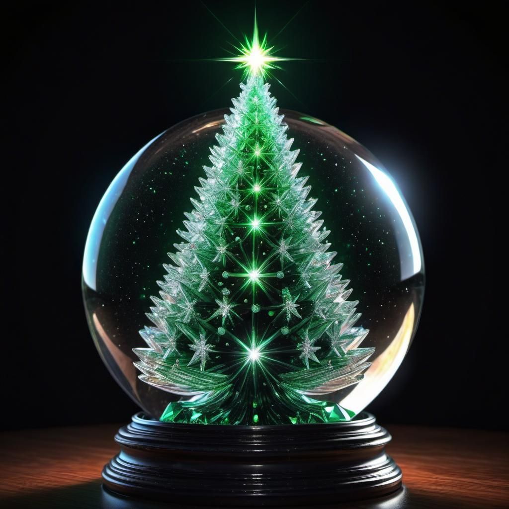 Crystalline Christmas Tree in Starry Sphere