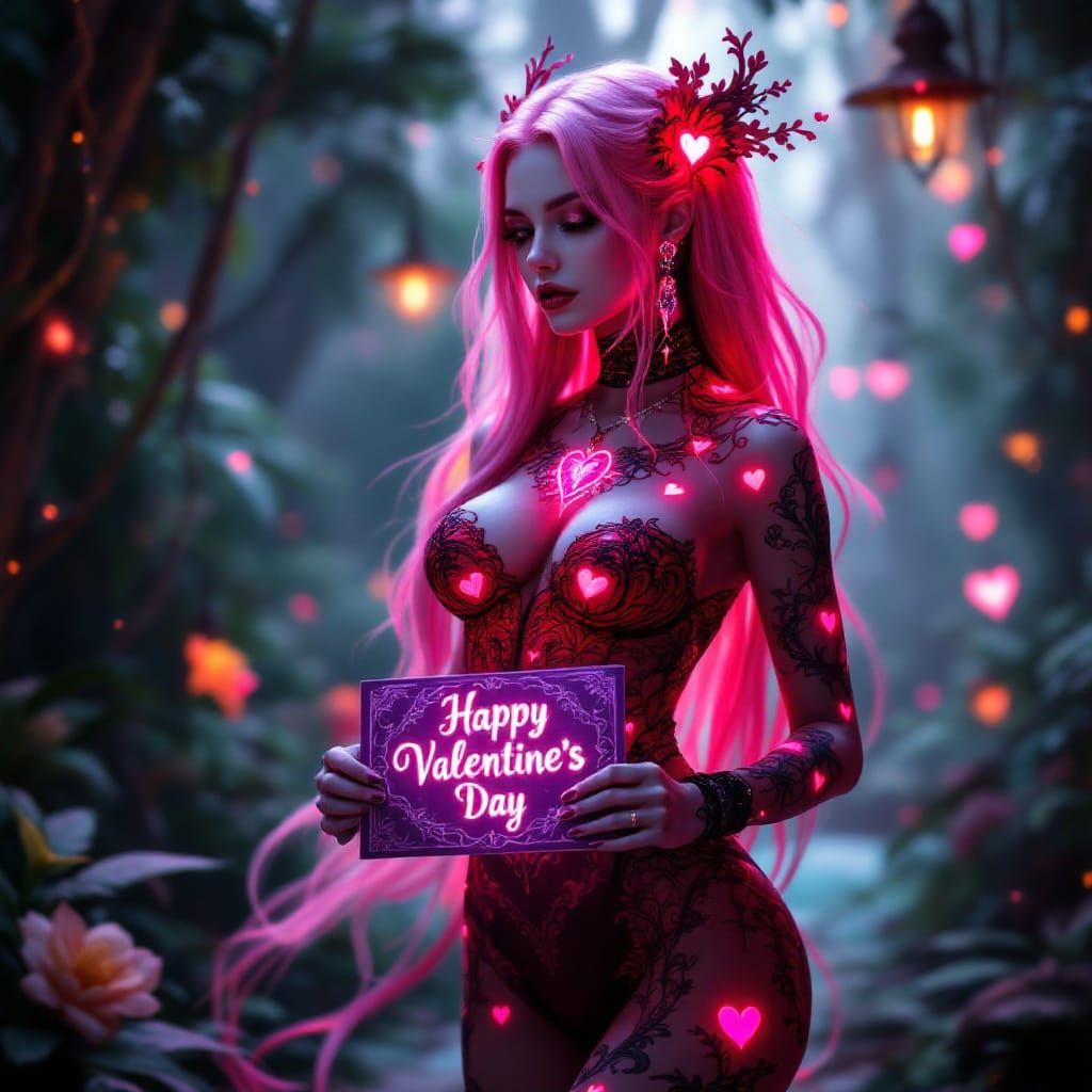 Gothic Goddess Venus Delivers Valentine's Day Gift in Cyberp...