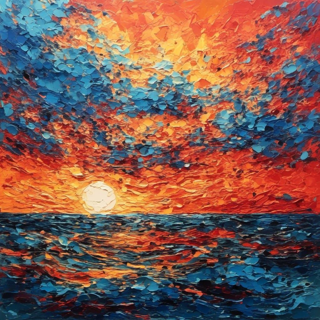 Stunning Sunset Over the Sea: Abstract Art