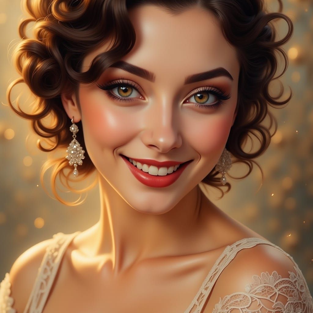 Ethereal Woman with Mystical Gaze in Dreamy Art Style
