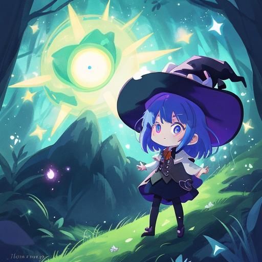Manga Anime Witch in Mystical Forest