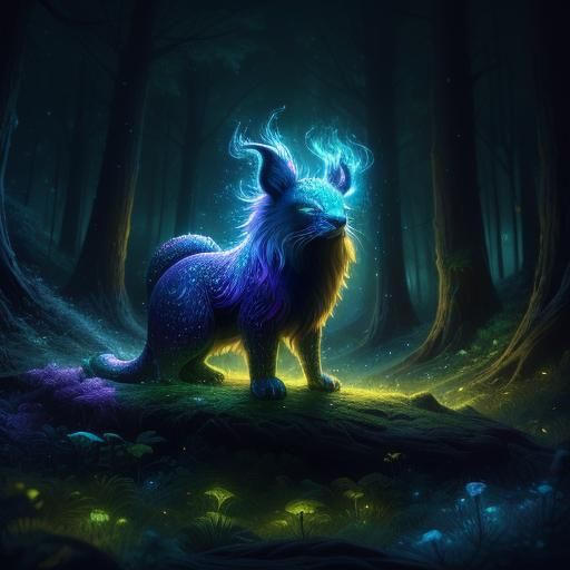Glowing Pokémon in Mystical Forest Concept Art