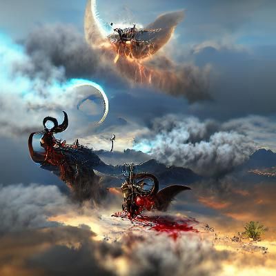 Dragon Rider Soaring Through Fantasy Landscape
