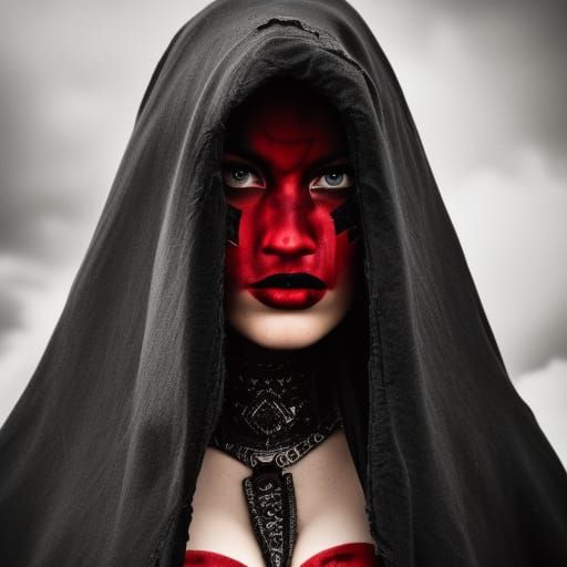 Dangerous Amazon Woman with Dark Eyes, Lilith Portrait