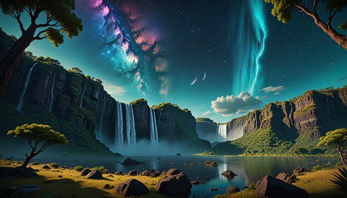 Hyper-Realistic Natural Wonders Collide in Ethereal Realm