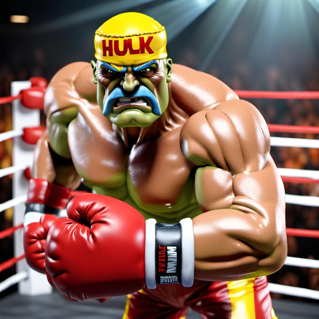 Grumpy Cartoon Boxer in the Ring