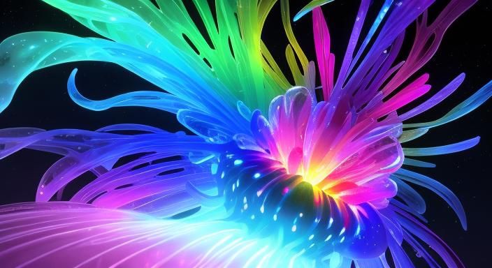 Bioluminescent Rainbow Explosion Optical Illusion