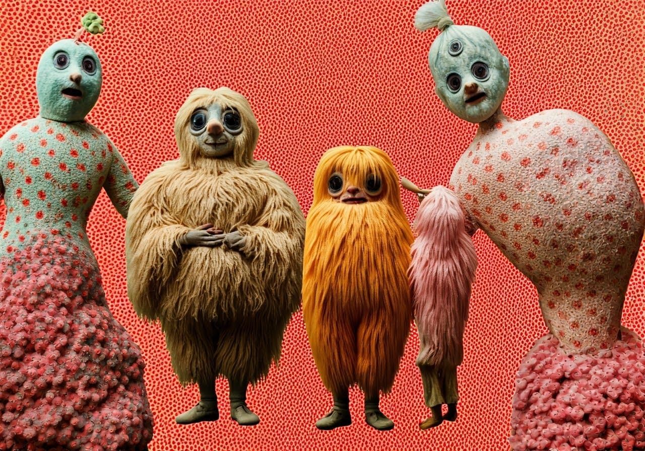 Surreal 70s Collage of Strange Humanoid Creatures