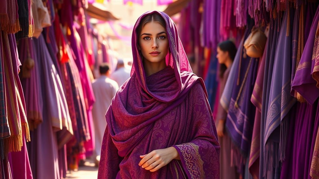 Ancient Philippi Merchant in Vibrant Purple Robes
