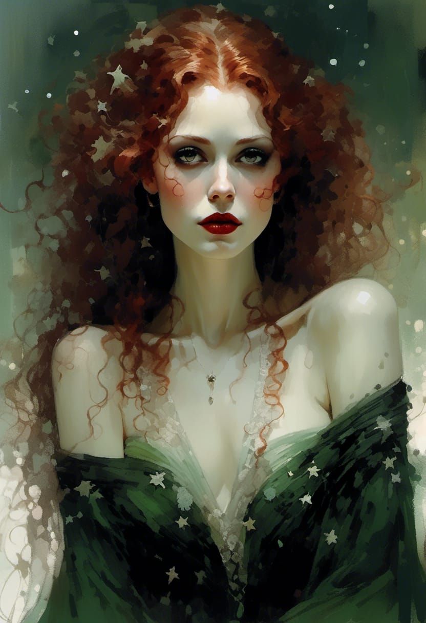 Vampiress Bride Elena in Ethereal Gown