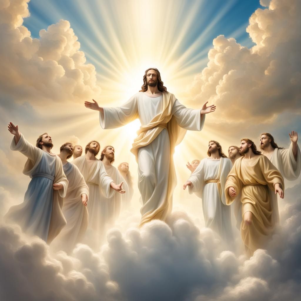 Jesus Descending from Heaven in Divine Light