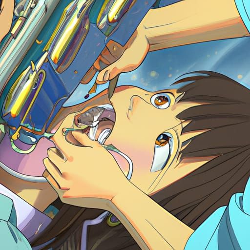 Girl at Dentist Getting Braces, Anime Key Visual