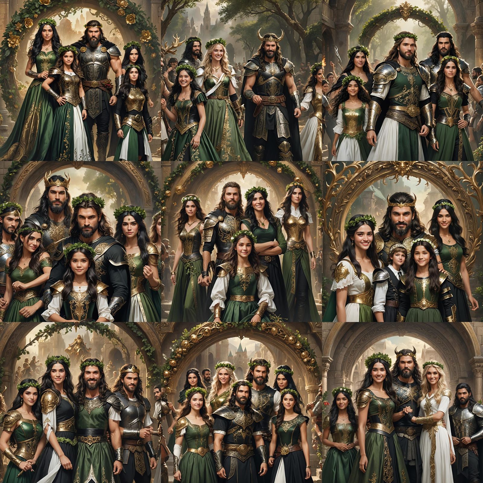 Family Music Band in Detailed Matte Painting