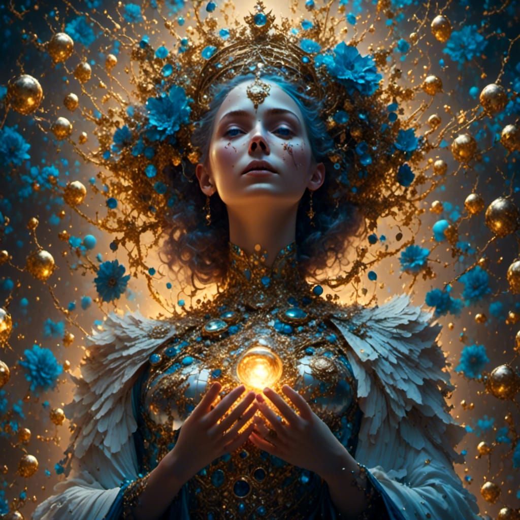 Divine Healing of a Girl in Purple Fantasy