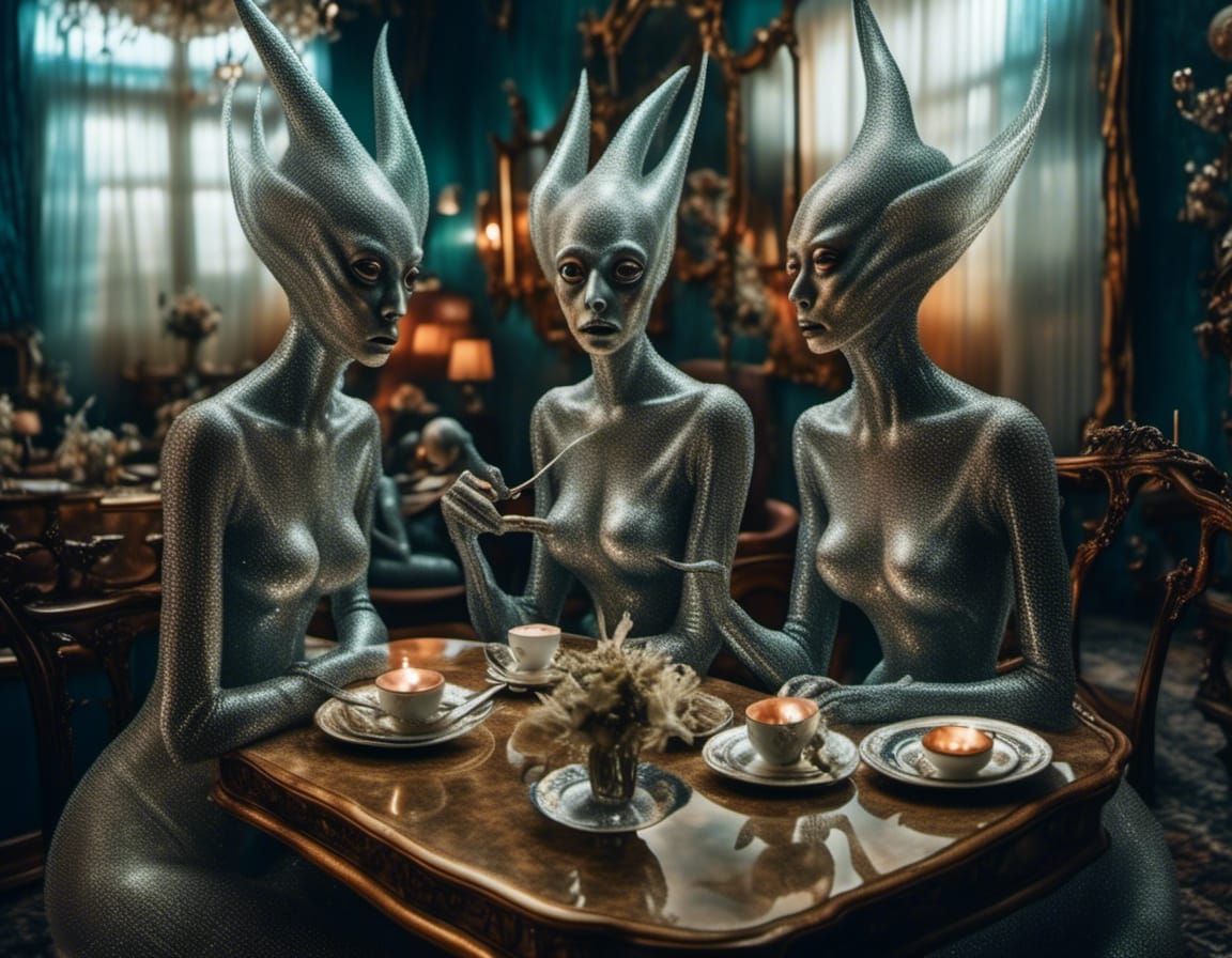 Exquisite Alien People and Pets in Surreal Photo