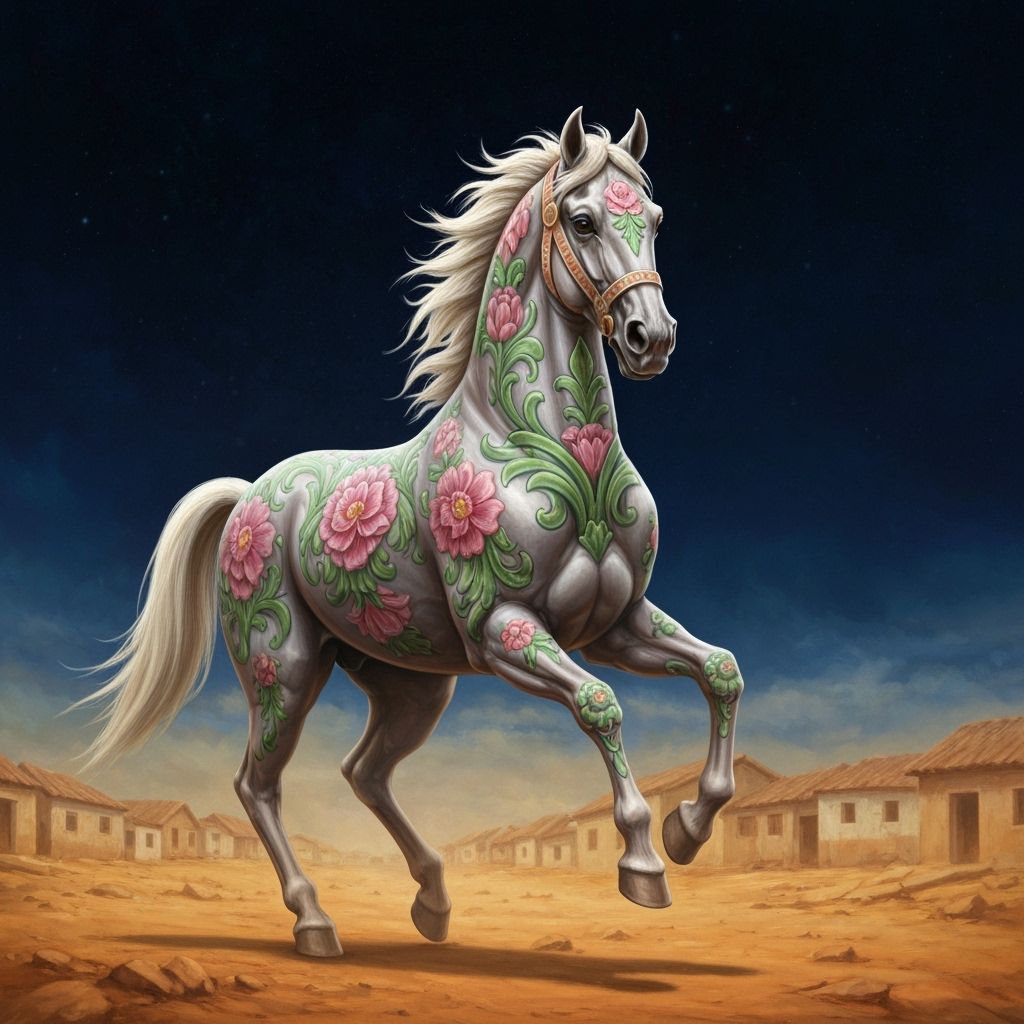 Fantasy Horse Gallops Through South American City in Deep Sp...