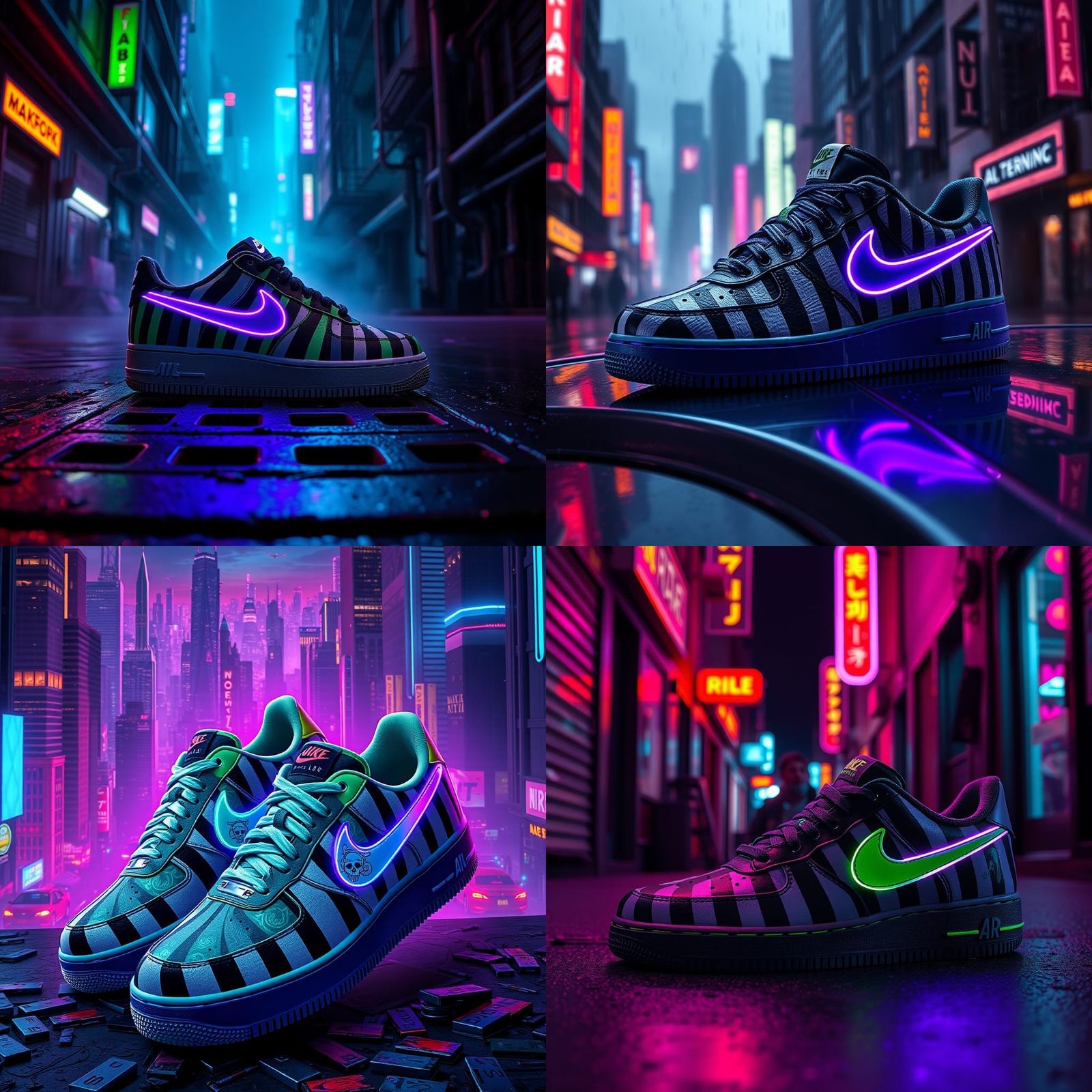 Beetlejuice Nike Air Force One Sneakers