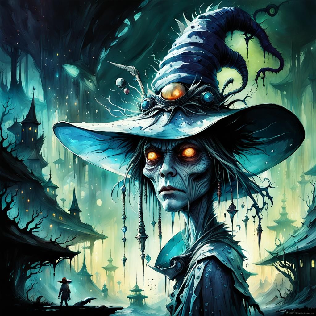 Alien Monster in Dark Fantasy Wonderland