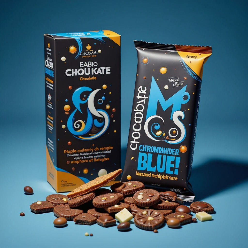 Blue Chocolate Bar With Biscuit, Chocolate, and Blue Cheese