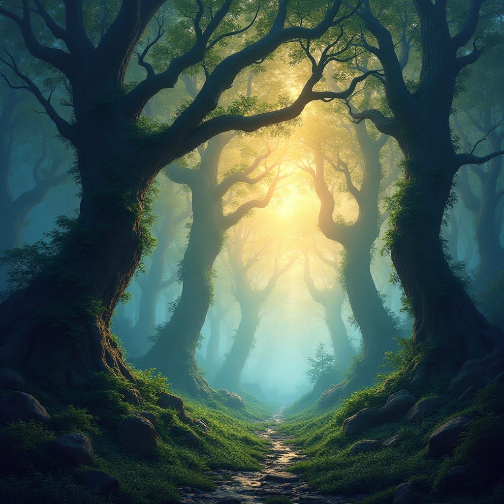 Enchanted Forest Realm in Vibrant Colors