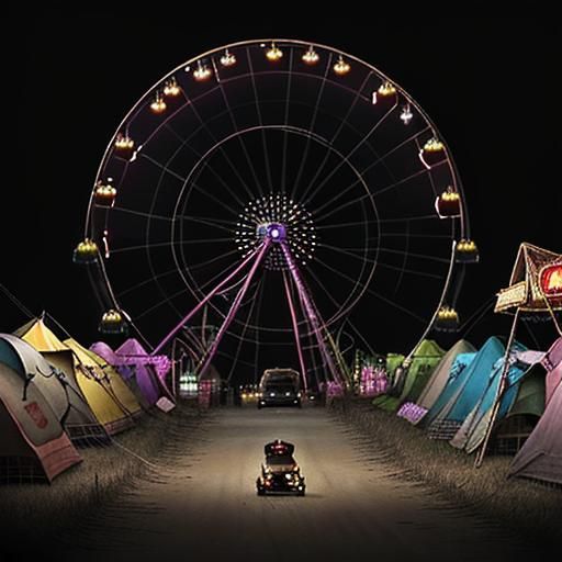 A traveling carnival with a perpetual dust cloud surrounding...