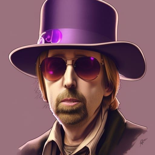 Musician in Purple Top Hat: Detailed Portrait