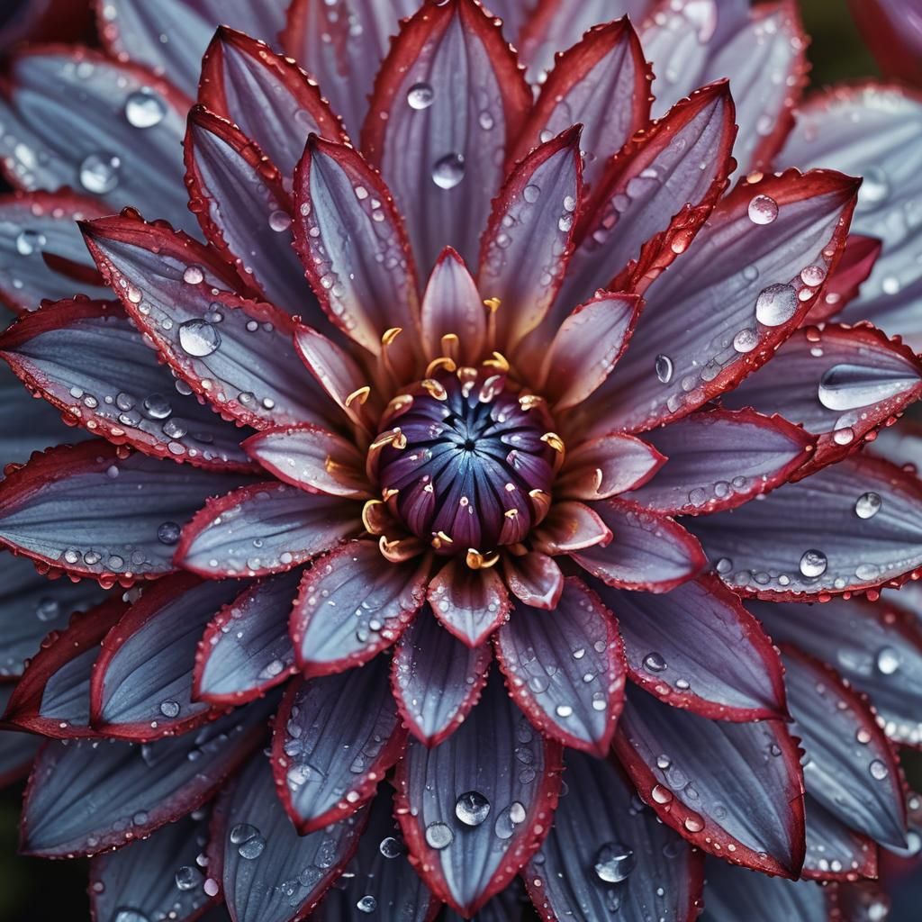 Iridescent Flower Close-Up: Hyper-Realistic Digital Art