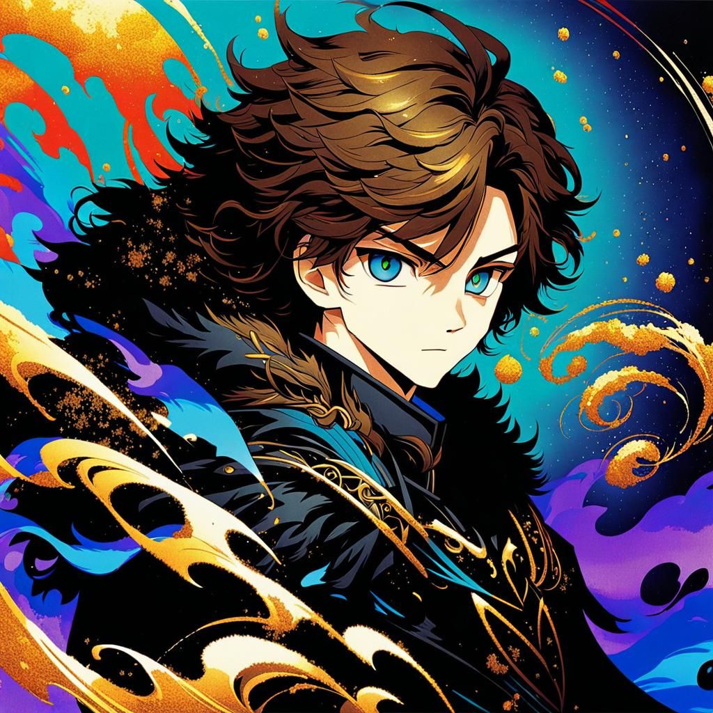 Anime Portrait of Young Man in Armor