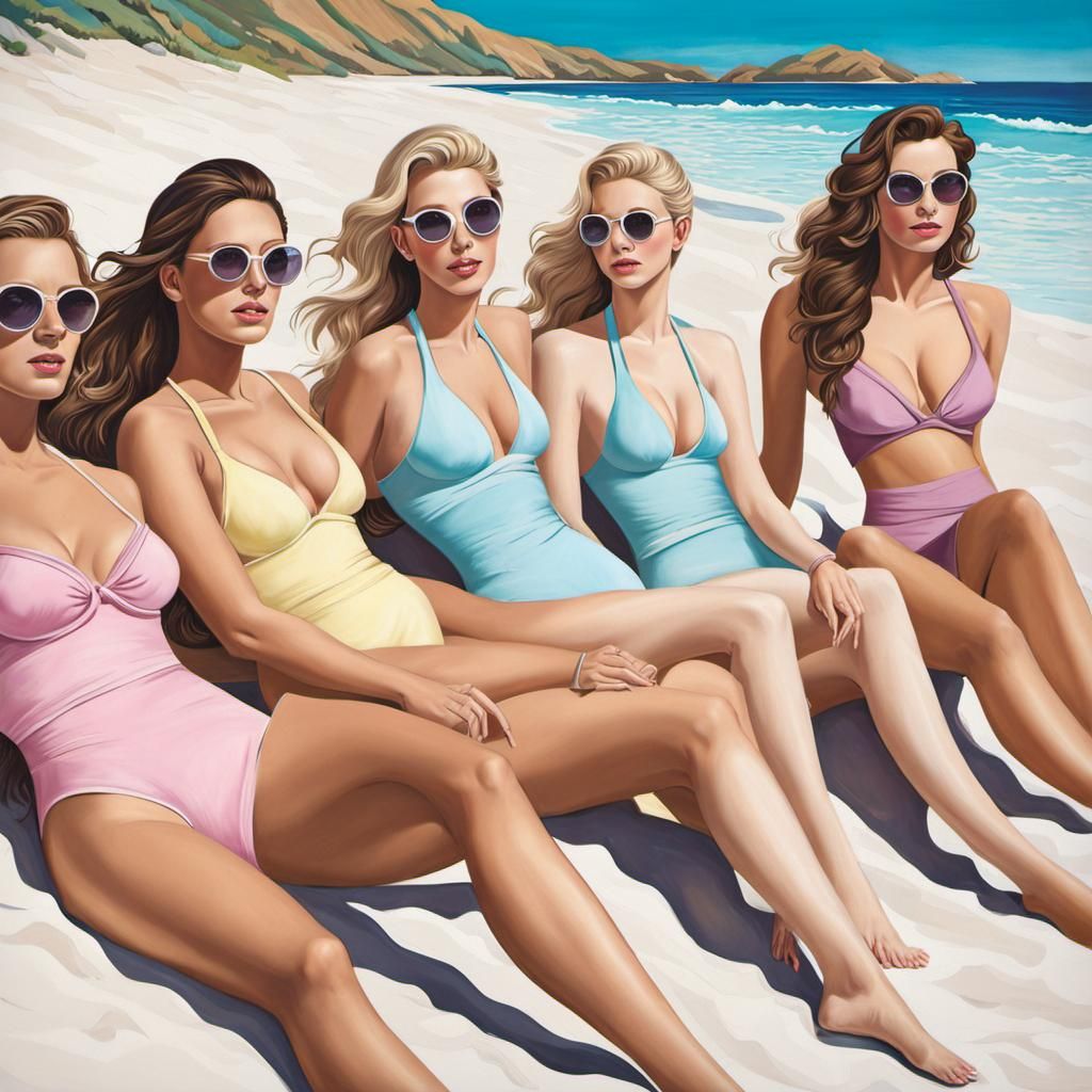 Oil painting - At The Beach