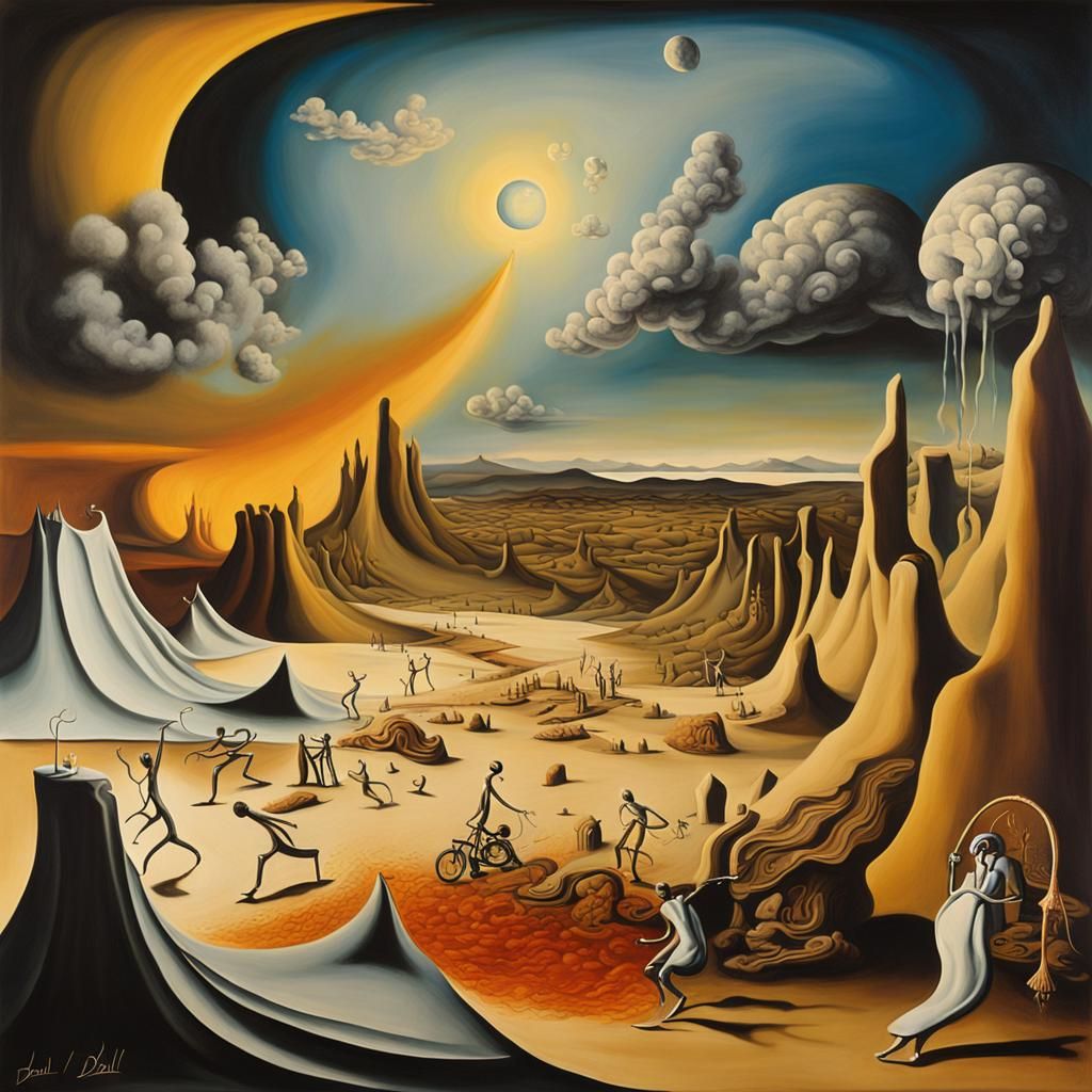 Surreal Melting Landscape in Dali Style
