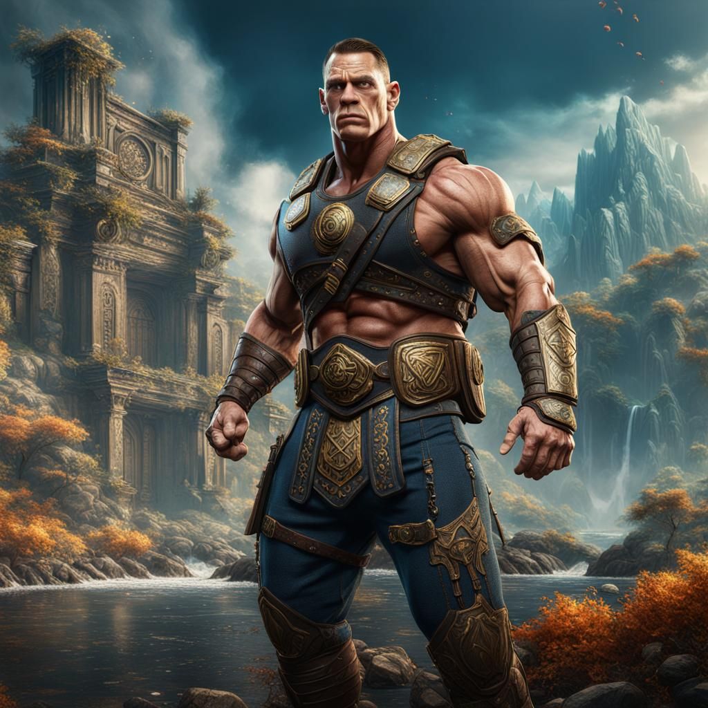 Detailed Matte Painting of a Muscular Man