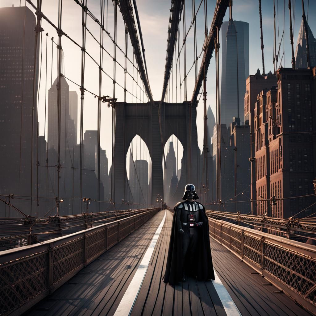Darth Vader on Brooklyn Bridge: Detailed Matte Painting