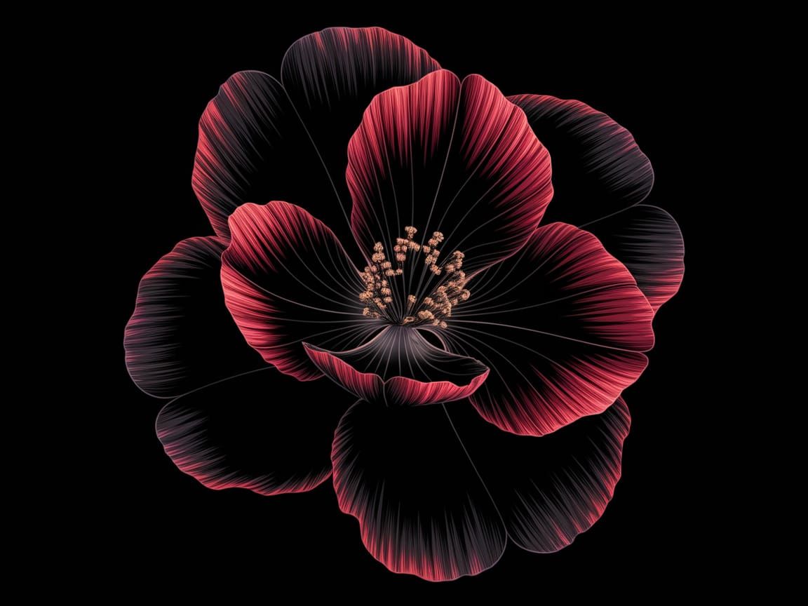 Elegant Dark Bloom with Golden Accents