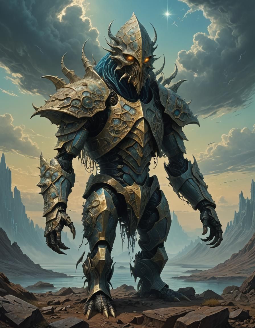 Diamond Triton in Armor: Hyper-Realistic Digital Art