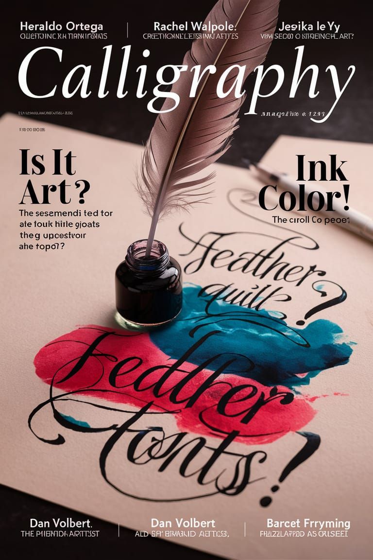 Calligraphy Magazine Cover in 8K Hyperdetail
