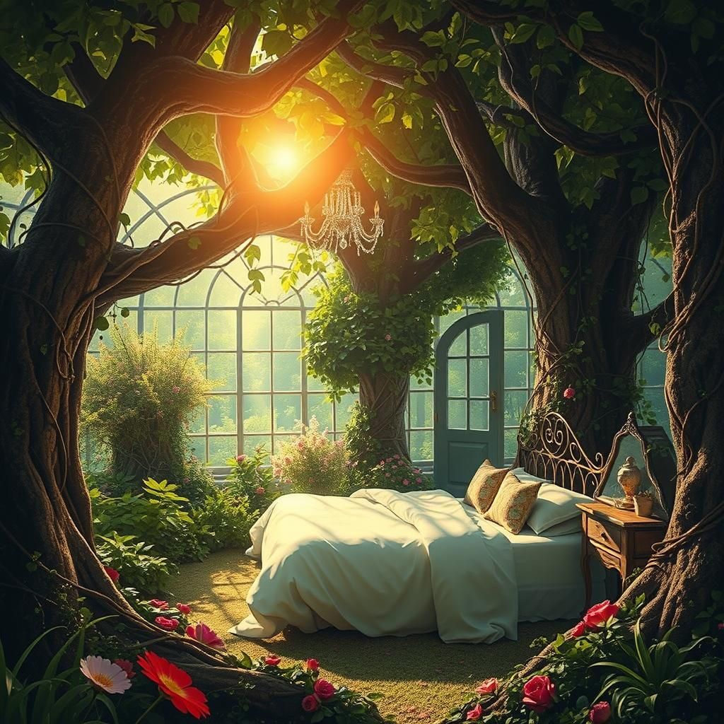Ethereal Bedroom Garden in Surreal Style